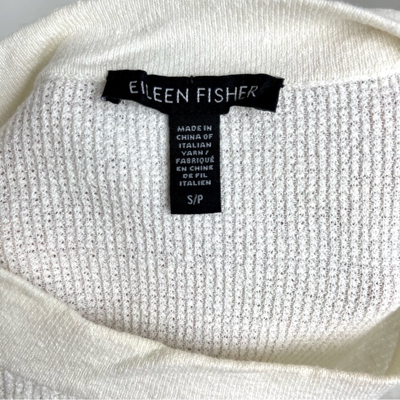 Eileen Fisher Ivory Organic Linen Blend Short Sleeve Crew Neck Tunic Sweater - Picture 13 of 15